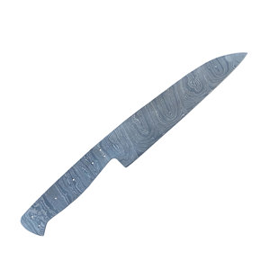 Cuchillos de chef de acero de Damasco con hoja en bruto, estilo Full Tang Drop Point, de grado industrial, con mango personalizado, para cocina, al por mayor - Product Image 1