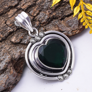 Pendentif en diopside chromé en forme de cœur, argent sterling 925, bijou cadeau pour elle - Product Image 3