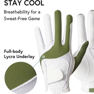 Wholesale Professional Manufacture Adult <b>Light</b> Weight Hand Fit Sports Faux Leather White Golf Gloves Hot Selling Personalized - Product Image 3