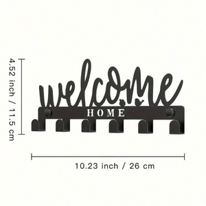 CIFbuy Portachiavi da Parete in Metallo Nero con 8 Ganci, Design Accogliente per TikTok e Servizio di Ritiro Temu, Gestione Posta e Chiavi - Product Image 2