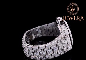 JEWERA Luxury Men's Chronograph <b>Watch</b> with Gems & Stones <b>Case</b> and Stainless Steel Band 45mm automatic Movement - Product Image 2