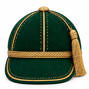 Chapeau d'honneur classique haut de gamme, couvre-chef cérémoniel traditionnel avec détail couronne, pompon élégant, design personnalisé pour présentation formelle - Product Image 1