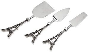 Elegant Metal Cake Server Set With Eiffel Tower Handle Novelty <b>Flatware</b> Dishwasher Safe Wedding Cutlery - Product Image 1