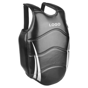 Protège-poitrine de boxe en cuir noir personnalisé, confortable, pour l'entraînement, protection corporelle pour toutes les saisons - Product Image 2