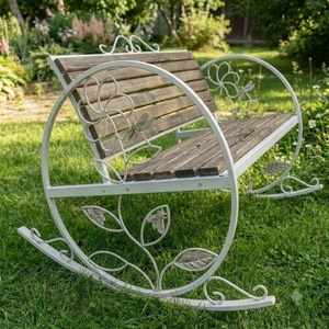 Banc de jardin 2 places en fer forgé artisanal, design européen antique, résistant aux intempéries, pour mobilier de jardin extérieur - Product Image 3