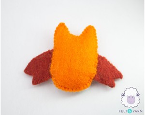Mini Búho de Fieltro y Lana, Decoración Animal de Fieltro Hecha a Mano, Naranja, Blanco, Rojo, 7 cm, Manualidades Infantiles para Interiores - Product Image 6