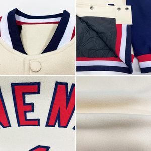 Veste de baseball personnalisée Fanscustom pour crème, veste universitaire personnalisée avec nom et numéro brodés, veste de lettreman personnalisée pour hommes et femmes - Product Image 3