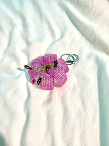 Handmade Beaded Lily <b>Keychain</b> Purple Flower Bag Charm Woven Beaded <b>Keychain</b> Eco-friendly Lightweight luxury New Design - Product Image 3