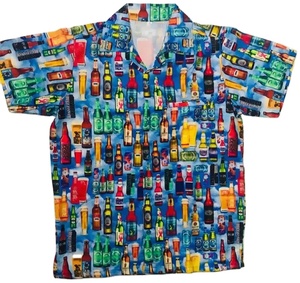 Chemises hawaïennes pour adolescents et adultes, impression de bouteilles de bière, taille personnalisée, à la mode, à vendre - Product Image 1