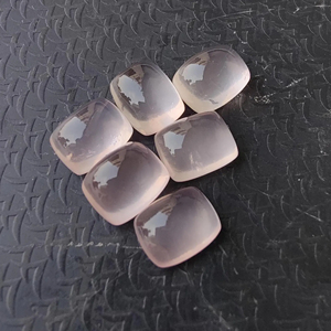 Rose Quartz Cabochon Rectangle <b>Cushion</b> Shape Gemstone, Calibrated All Sizes Available - Product Image 4