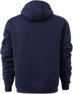 Sweat à capuche gris pour homme, coupe classique, en molleton bouclette, avec poche avant, cordon de serrage à la capuche, style décontracté, respirant, idéal pour l'hiver - Product Image 6