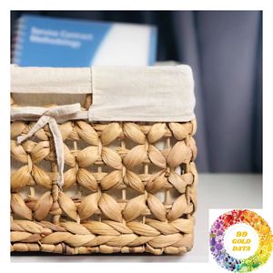 <b>Rectangular</b> Water Hyacinth <b>Basket</b> Handmade Natural <b>Storage</b> Organizer for Household Supplies Toys Books and Daily Items - Product Image 2