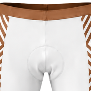 White Caramel Brown <b>Padded</b> <b>Cycling</b> <b>Shorts</b> Breathable Stretch Quick Dry Road Bike Racing Training Performance Bicycle Sportswear - Product Image 5