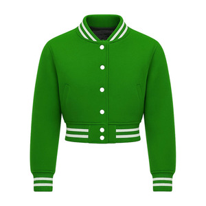 Custom Winter Luxury Women's Cropped College Jacket Chenille Embroidery Letterman <b>Wool</b> <b>Quilted</b> Varsity Stylish Knitted - Product Image 4