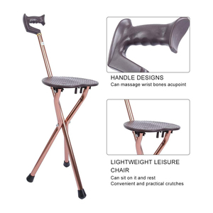 Antique Brown Leather Seat <b>Folding</b> Chair Lightweight <b>Walking</b> <b>Stick</b> Sling Adjustable Feature for Hunting Shooting Durable Big - Product Image 3