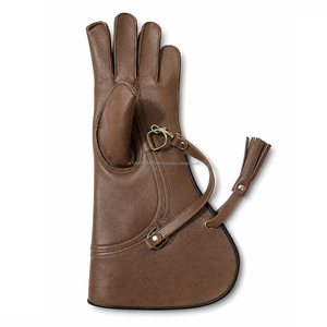 Gants de sécurité pour fauconnerie en cuir de vachette de qualité supérieure, 3 couches, 45 cm de long, personnalisés, pour sports de plein air, détection des aiguilles, quatre doigts - Product Image 3