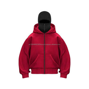 Nouveau sweat à capuche oversize d'hiver avec logo personnalisé, fermeture éclair, masque ninja, double capuche, cagoule unie pour hommes et femmes - Product Image 6