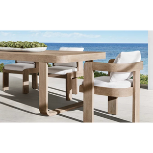 Modern <b>Teak</b> Cushioned Outdoor Garden <b>Chair</b> for Restaurant and Home Patio Seating - Product Image 6