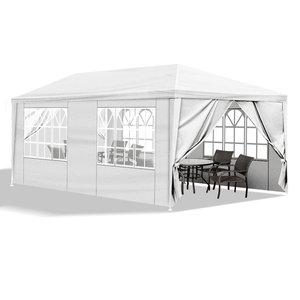Waterproof White Wedding & Party <b>Tent</b> with 10 X 20 <b>Canopy</b> 6 Removable Sidewalls for Outdoor Patio Garden or Indoor Use - Product Image 4