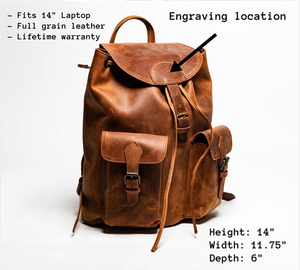 New Low Best Quality Oem Luxury Designer <b>Leather</b> <b>Backpack</b> For <b>Men</b> Women Customizable Handmade Letterpress Printing - Product Image 3