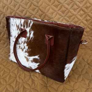 Bolso Tote de Cuero Genuino de Alta Gama con Pelo, Bolso de Mano de Lujo para Mujer con Cremallera Bordada, Portátil y Multifuncional LHTB-0072 - Product Image 6