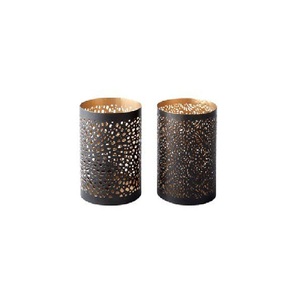 Juego de Faroles de Hierro Verde Elegantes con Diseño Geométrico Recortado, Color Verde Azulado, Decoración para el Hogar, Duraderos para Uso en Interiores y Exteriores - Product Image 4