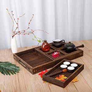Meilleur ensemble élégant de 7 plateaux de service en bois avec poignée, plats à nourriture emboîtables, en gros pour l'exportation - Product Image 3