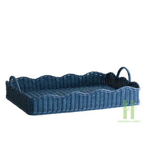 Cesta de almacenamiento ecológica de ratán rectangular Natural para comedor, dormitorio, bandeja de mimbre multiusos tejida a mano, fábrica de Vietnam - Product Image 4