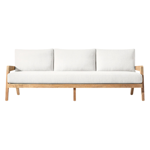 Scandinavian Minimalist Style Outdoor <b>Sofa</b> Modern Patio Lounge <b>Waterproof</b> Cushion Furniture Teak Wooden Frame Custom Seater - Product Image 6
