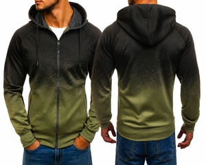 Sweat-shirt à capuche zippé pour homme, impression numérique, anti-rétrécissement, séchage rapide, tricoté, coupe classique, décontracté, pour l'été - Product Image 3