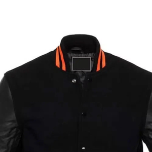 เสื้อแจ็คเก็ต Varsity Letterman สำหรับผู้ชาย ระบายอากาศได้ดี ผ้าฝ้าย 100% คอตั้ง ปิดกระดุมแบบปกปิด เสื้อคลุมลำลองสำหรับฤดูหนาว - Product Image 3