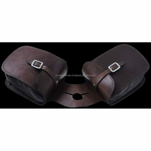 Bolsa de sillín de cuero genuino de alta calidad Y & Z, bolsas de sillín de salto ecuestre mecanizadas a mano, característica duradera - Product Image 1