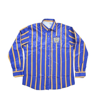 Camisa de satén a rayas Sigma Gamma Rho personalizada para mujer, blusa de manga larga con letras griegas, elegante, informal, de moda para hermandades - Product Image 4
