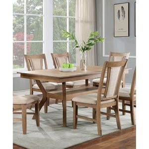 Tavolo da Pranzo Rettangolare Moderno con Ripiano Inferiore Aperto, Tonalità Naturale, Arredamento per Cucina e Sala da Pranzo, 1 Pezzo - Product Image 2