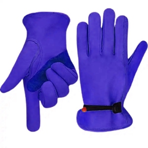 Reinforced Cowhide Grain Leather Workwear <b>Gloves</b> Comfortable Safety Industrial Hand Protection for <b>Drivers</b> and Gardeners - Product Image 4