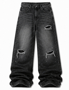 Sports World Jeans Cargo pour Homme, Taille Basse, Coupe Droite, Multi-Poches, Denim Imperméable, Léger, Délavé, Style Streetwear Décontracté - Product Image 5