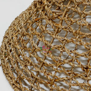 Pantalla de lámpara de cono de algas marinas naturales hechas a mano para iluminación rústica Bohemia del hogar y decoración de interiores - Product Image 5