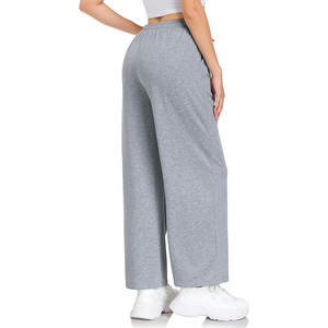 Pantalones deportivos holgados de cintura alta y pierna ancha para mujer, pantalones cómodos para estar en casa y pantalones deportivos con bolsillos, atuendos informales de otoño - Product Image 3