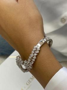 925 Sterling <b>Silver</b> Moissanite Charm Link Hip Hop Unisex <b>Bracelet</b> Sparkling Chain Jewelry Fashion Gift Accessory - Product Image 1