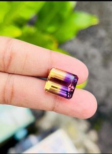 Ametrine naturelle taille émeraude, pierre précieuse violette de 250 grammes, pierre lâche pour la fabrication de bijoux, bagues, pendentifs, haute qualité - Product Image 3