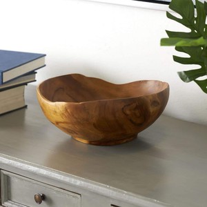 Handcrafted Teak Wood <b>Decorative</b> Bowl | Wholesale Centerpiece | Moradabad - Product Image 1