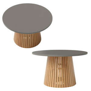 Mesa de Comedor Redonda Moderna para Exterior, Mesa de Madera para 4 Personas, Muebles para Comedor - Product Image 3