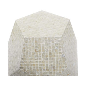 Elegant Natural Shell Inlay <b>Stools</b> Mother of Pearl Handcrafted Mosaic Coffee Table Luxury Home Furnishing Product Facet - Product Image 2
