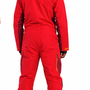 Professional Skiing Snowsuit Adults Red One-Piece <b>Overall</b> Polyester/Nylon <b>Waterproof</b> 10,000mm Hooded Multiple Pockets Reinforced - Product Image 4