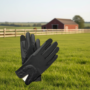 Custom Logo Color Breathable Equestrian Horse Riding Gloves Cycling Mesh Sarino <b>Synthetic</b> <b>Leather</b> Summer Unisex Slip-On Pull - Product Image 3