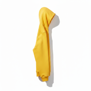 Sweat-shirt à capuche jaune pour homme en coton French Terry, coupe classique, poche imprimée en relief, décontracté, respirant, pour l'hiver - Product Image 3