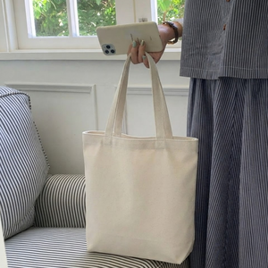 Sacs fourre-tout en toile personnalisés, couleur unie, fermeture à glissière, design minimaliste, légers, pour la plage, les courses, usage quotidien, broderie de logo - Product Image 2
