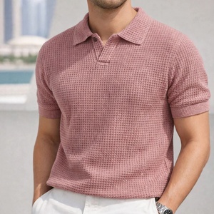 Nuevo Polo de Punto Negro para Hombre, Manga Corta, Color Sólido, Estilo Casual Elegante, Transpirable, Cuello Camisero, Corte Regular de BD - Product Image 4
