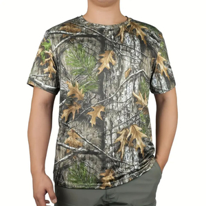 เสื้อยืดแขนสั้นลายพรางสำหรับผู้ชาย OEM ขายส่ง แบบกำหนดเอง สำหรับฤดูร้อน กิจกรรมกลางแจ้ง แห้งเร็ว เหมาะสำหรับการล่าสัตว์ - Product Image 2