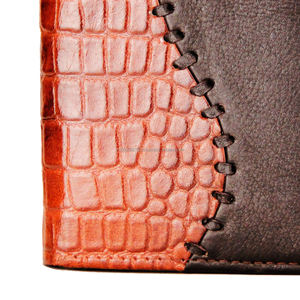 Portefeuille à deux volets en cuir à motif d'alligator véritable pour hommes avec fonction RFID Long portefeuille pour poche avant utilisation porte-cartes en gros - Product Image 5
